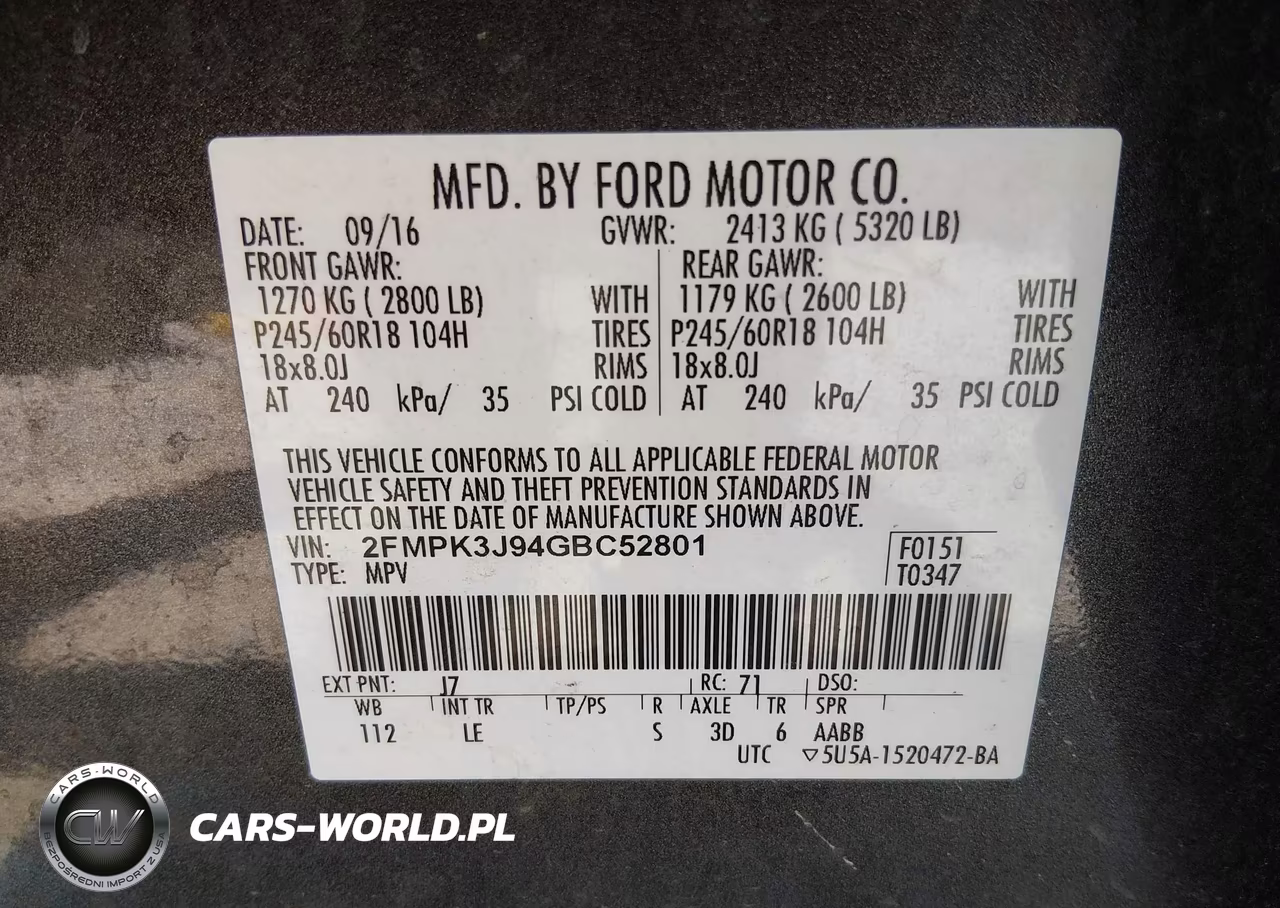 2016 Ford Edge Sel VIN:2FMPK3J94GBC52801 - 9