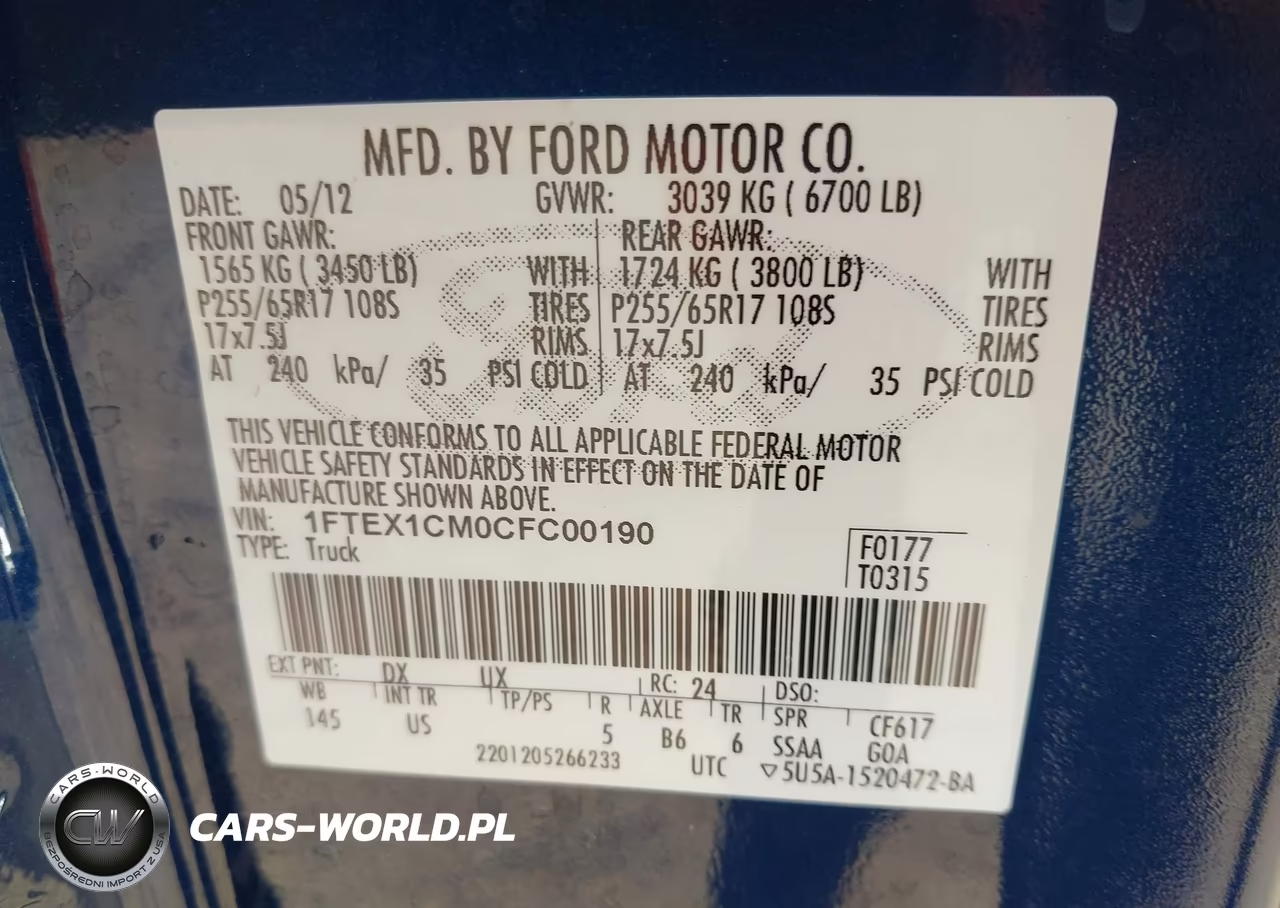 2012 Ford F-150 Stx-Xl-Xlt VIN:1FTEX1CM0CFC00190 - 9