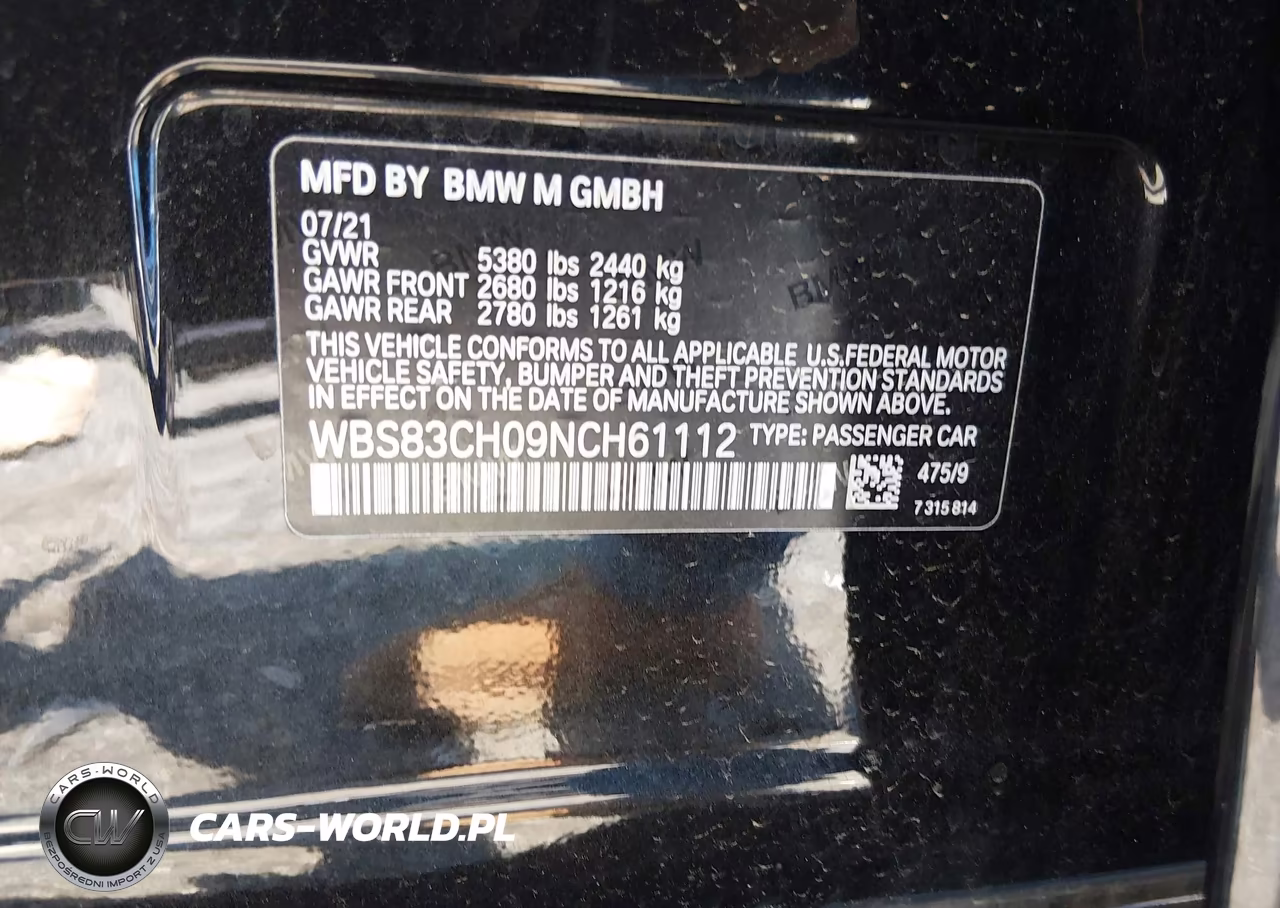 2022 BMW M5 VIN:WBS83CH09NCH61112 - 9