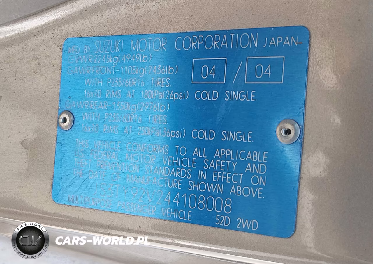 2004 Suzuki Xl-7 Ex-Lx VIN:JS3TY92V244108008 - 9