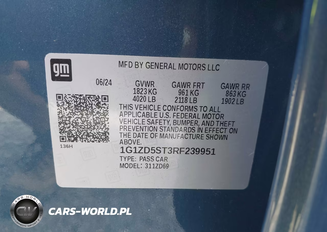 2024 Chevrolet Malibu Fwd 1Lt VIN:1G1ZD5ST3RF239951 - 9