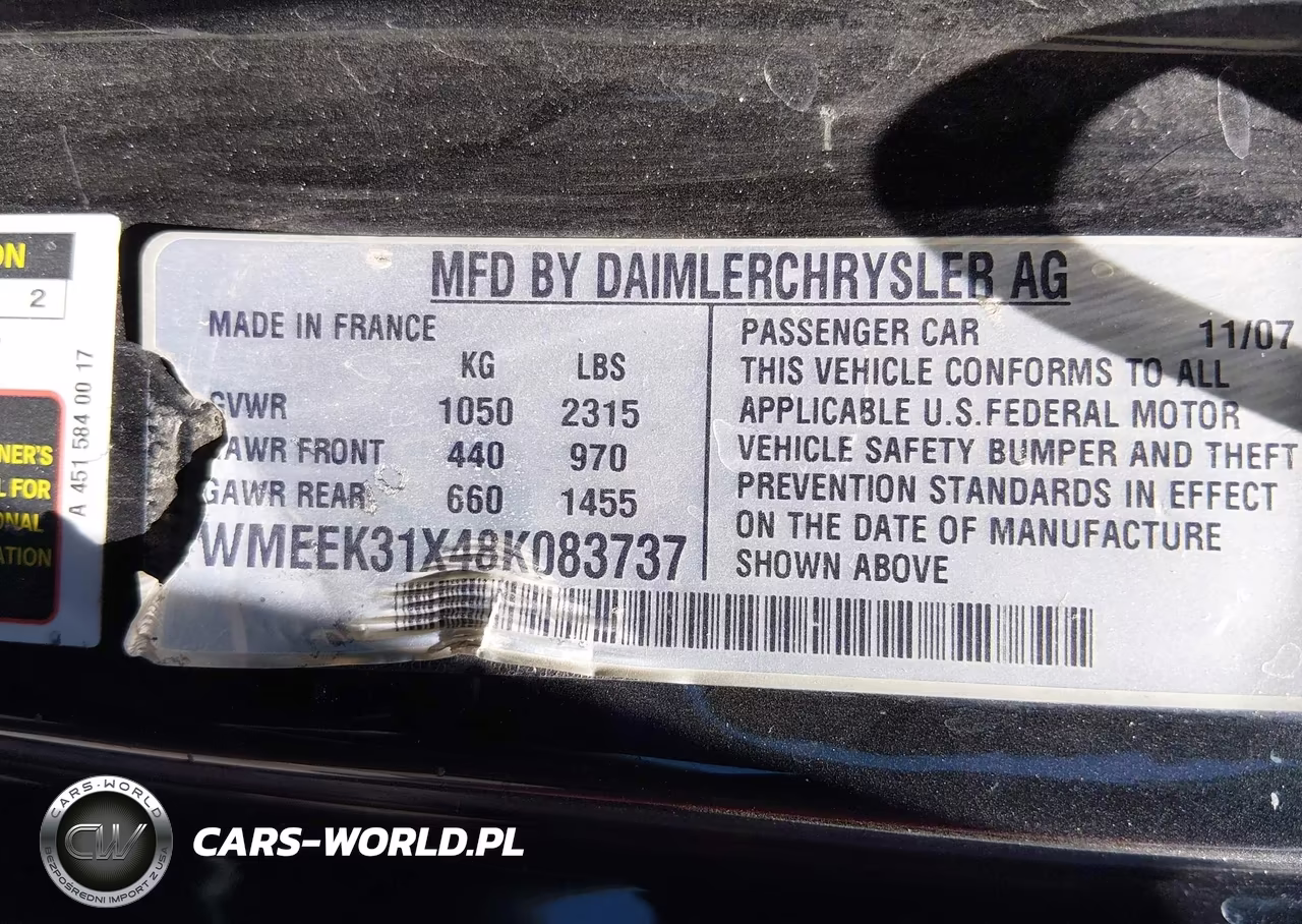 2008 Smart Fortwo Passion VIN:WMEEK31X48K083737 - 9