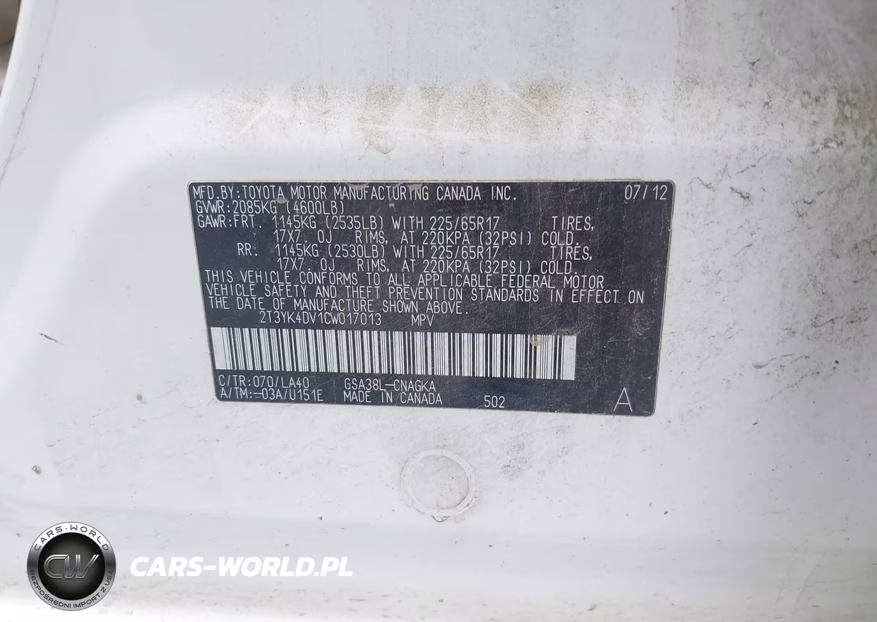 2012 Toyota Rav4 Limited V6 VIN:2T3YK4DV1CW017013 - 9