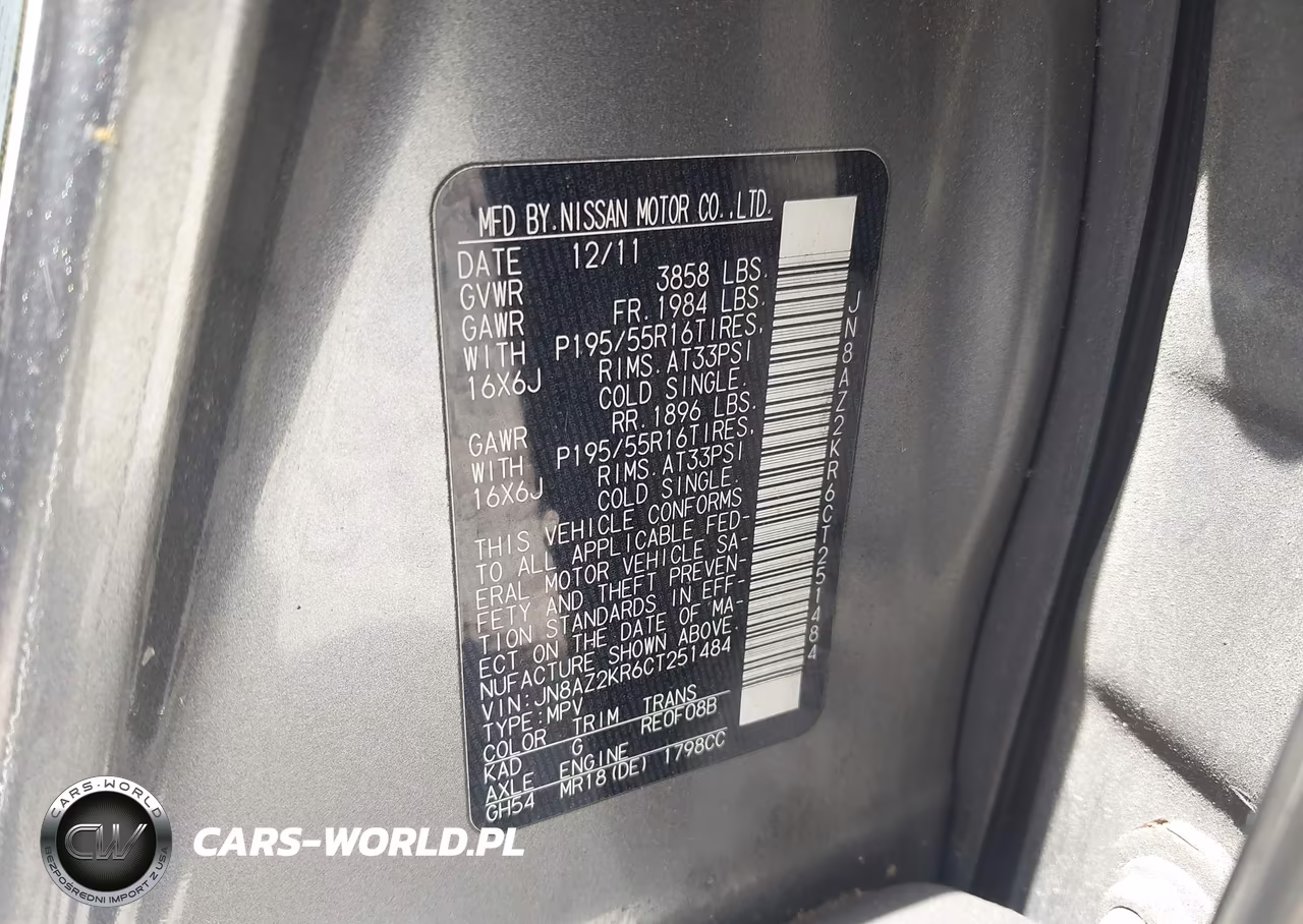 2012 Nissan Cube 1.8 Sl VIN:JN8AZ2KR6CT251484 - 9