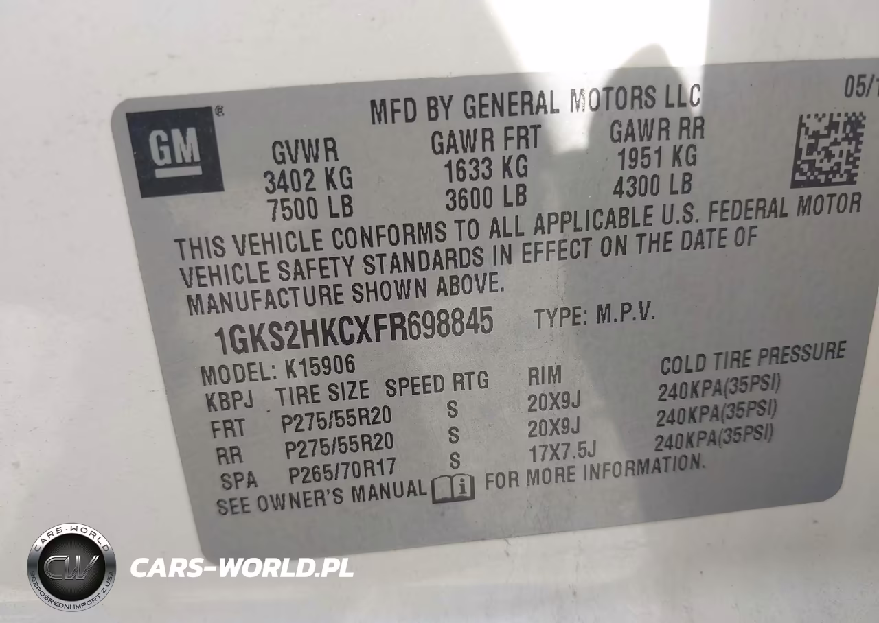 2015 GMC Yukon Xl 1500 Slt VIN:1GKS2HKCXFR698845 - 9