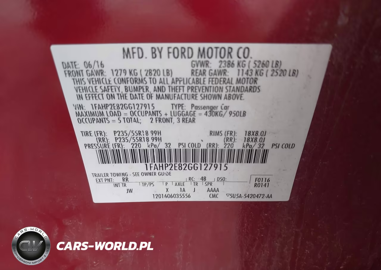 2016 Ford Taurus Sel VIN:1FAHP2E82GG127915 - 9