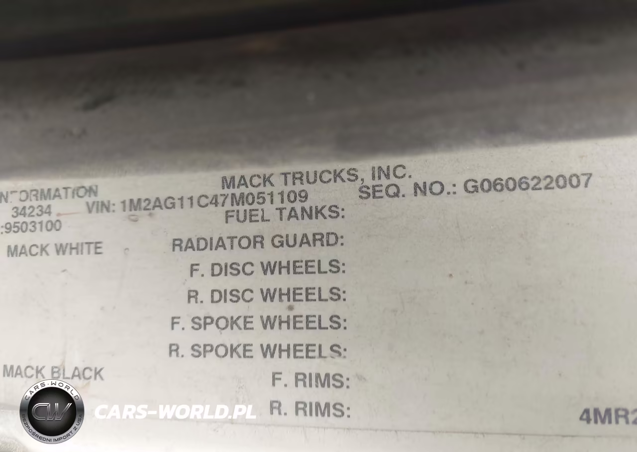 2007 Mack 700 Cv700 VIN:1M2AG11C47M051109 - 8