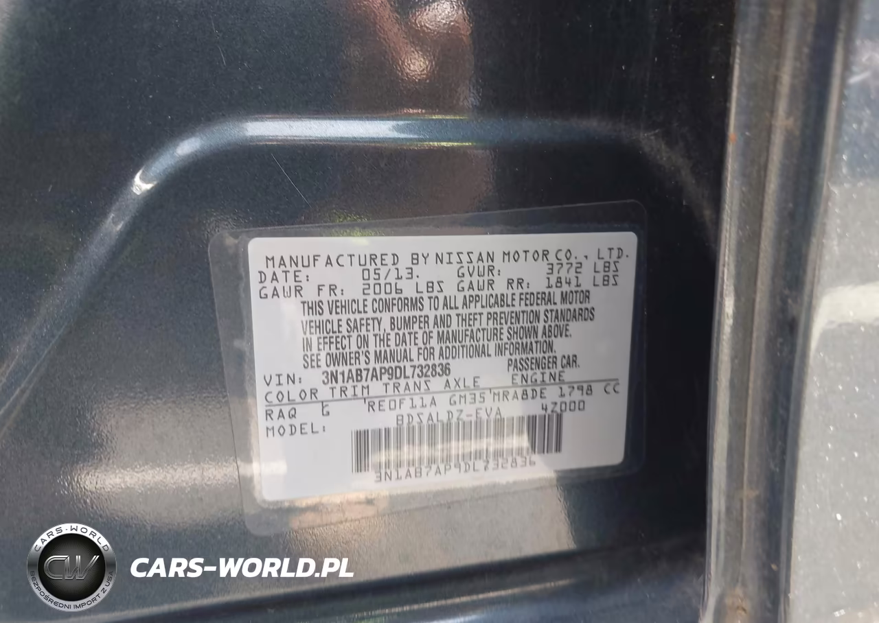 2013 Nissan Sentra Sv VIN:3N1AB7AP9DL732836 - 9