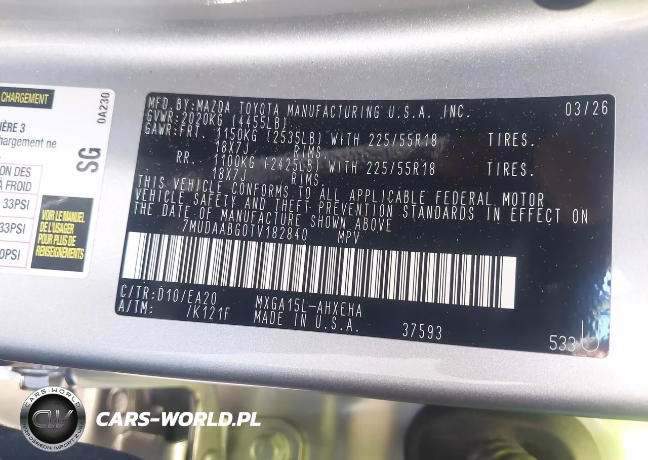2026 Toyota Corolla Cross Xle VIN:7MUDAABG0TV182840 - 9