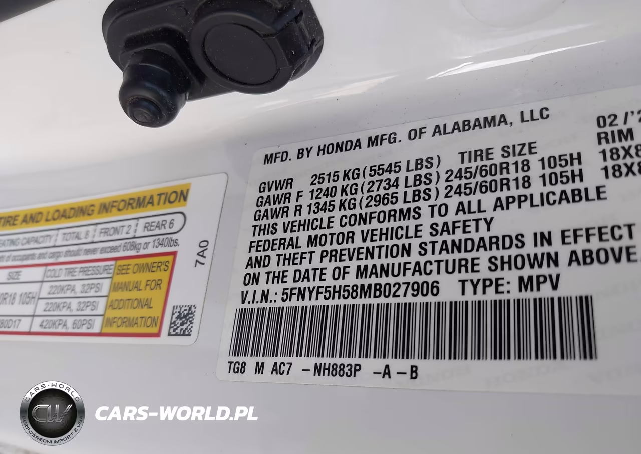 2021 Honda Pilot 2Wd Ex-L VIN:5FNYF5H58MB027906 - 9