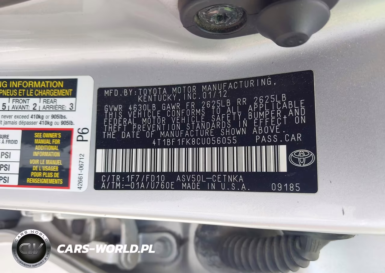 2012 Toyota Camry Le VIN:4T1BF1FK8CU056055 - 9