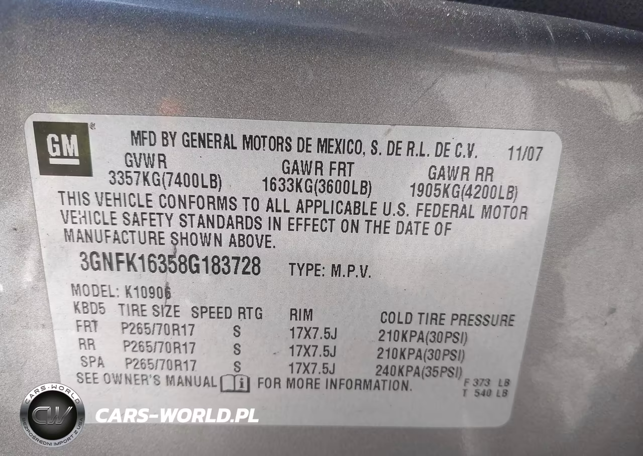 2008 Chevrolet Suburban 1500 Lt VIN:3GNFK16358G183728 - 9