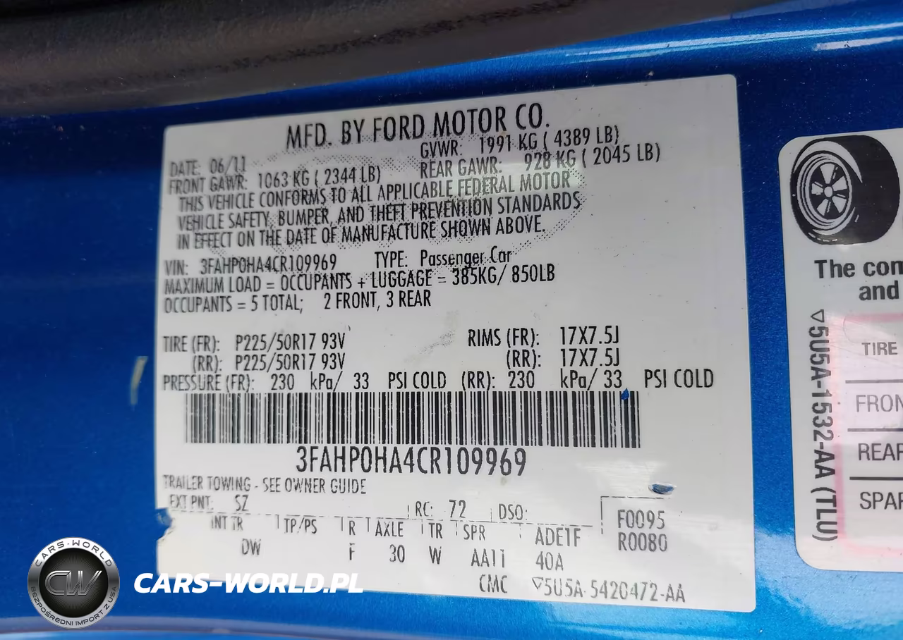 2012 Ford Fusion Se VIN:3FAHP0HA4CR109969 - 9