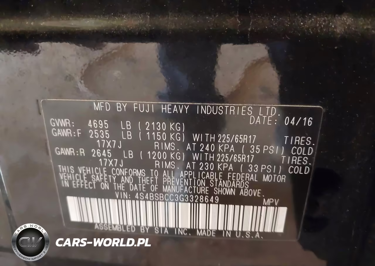 2016 Subaru Outback 2.5I Premium VIN:4S4BSBCC3G3328649 - 9