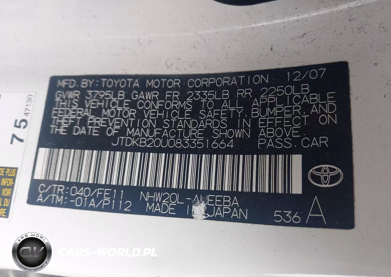 2008 Toyota Prius VIN:JTDKB20U083351664 - 9
