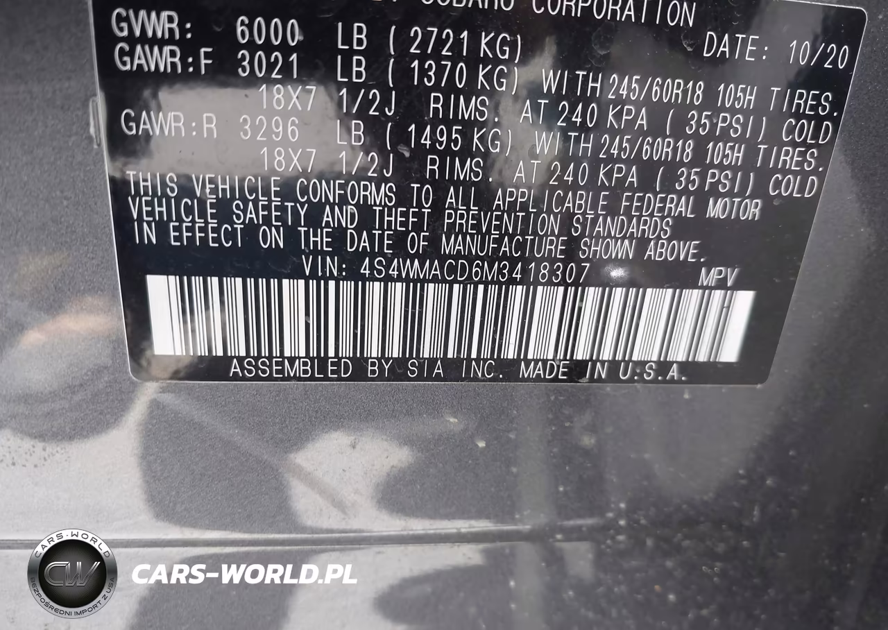 2021 Subaru Ascent Premium VIN:4S4WMACD6M3418307 - 9