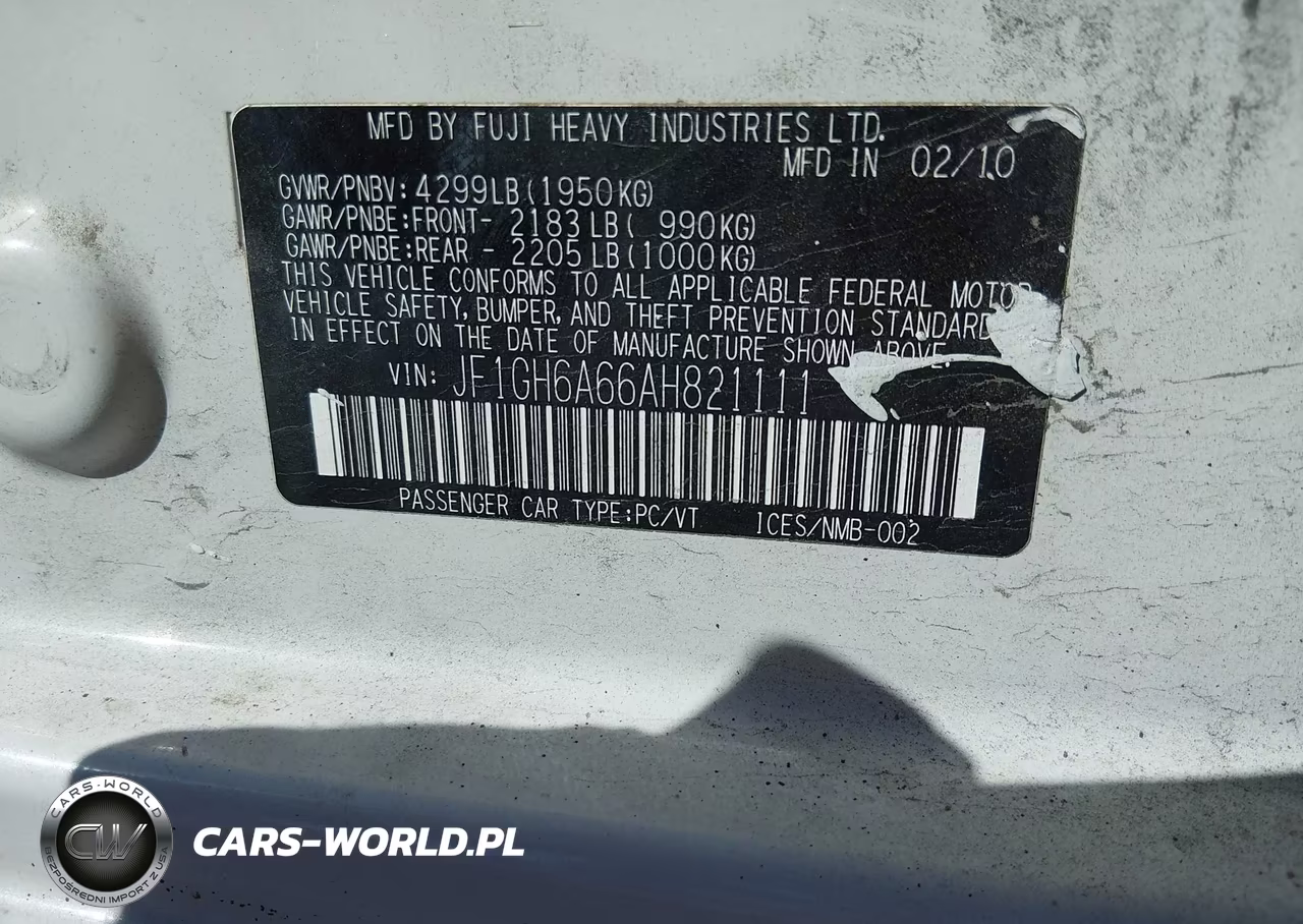 2010 Subaru Impreza 2.5I VIN:JF1GH6A66AH821111 - 9