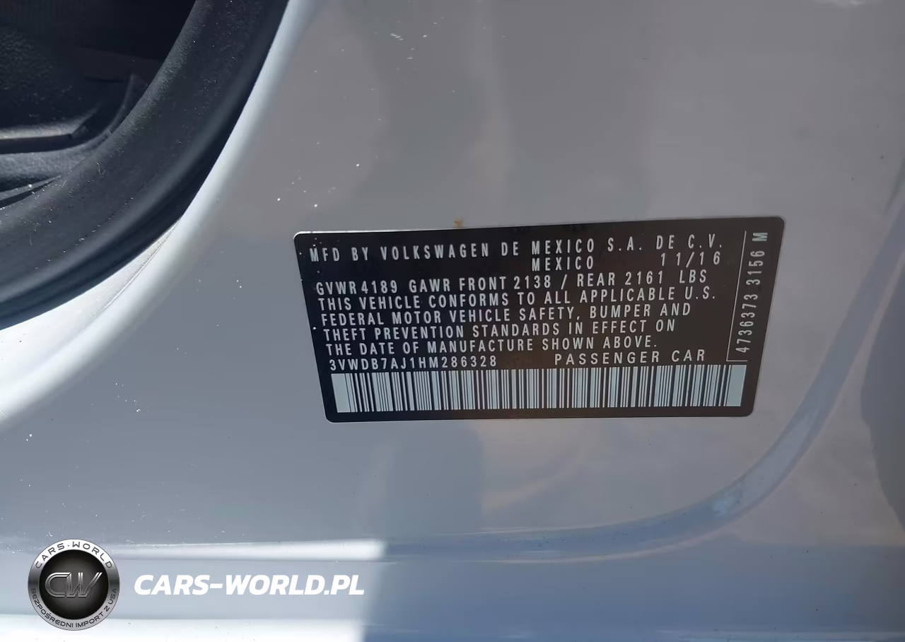 2017 Volkswagen Jetta 1.4T Se VIN:3VWDB7AJ1HM286328 - 9
