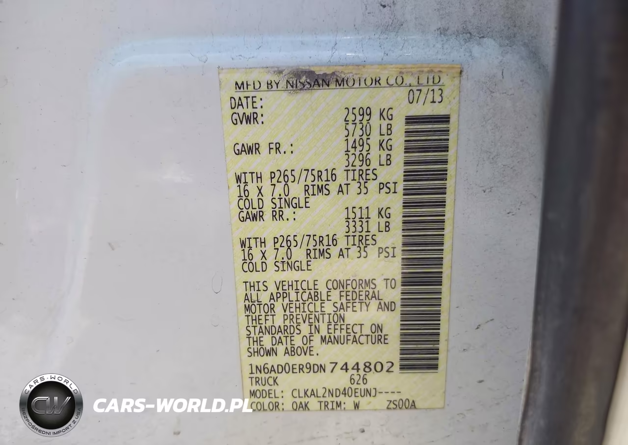 2013 Nissan Frontier Desert Runner VIN:1N6AD0ER9DN744802 - 9