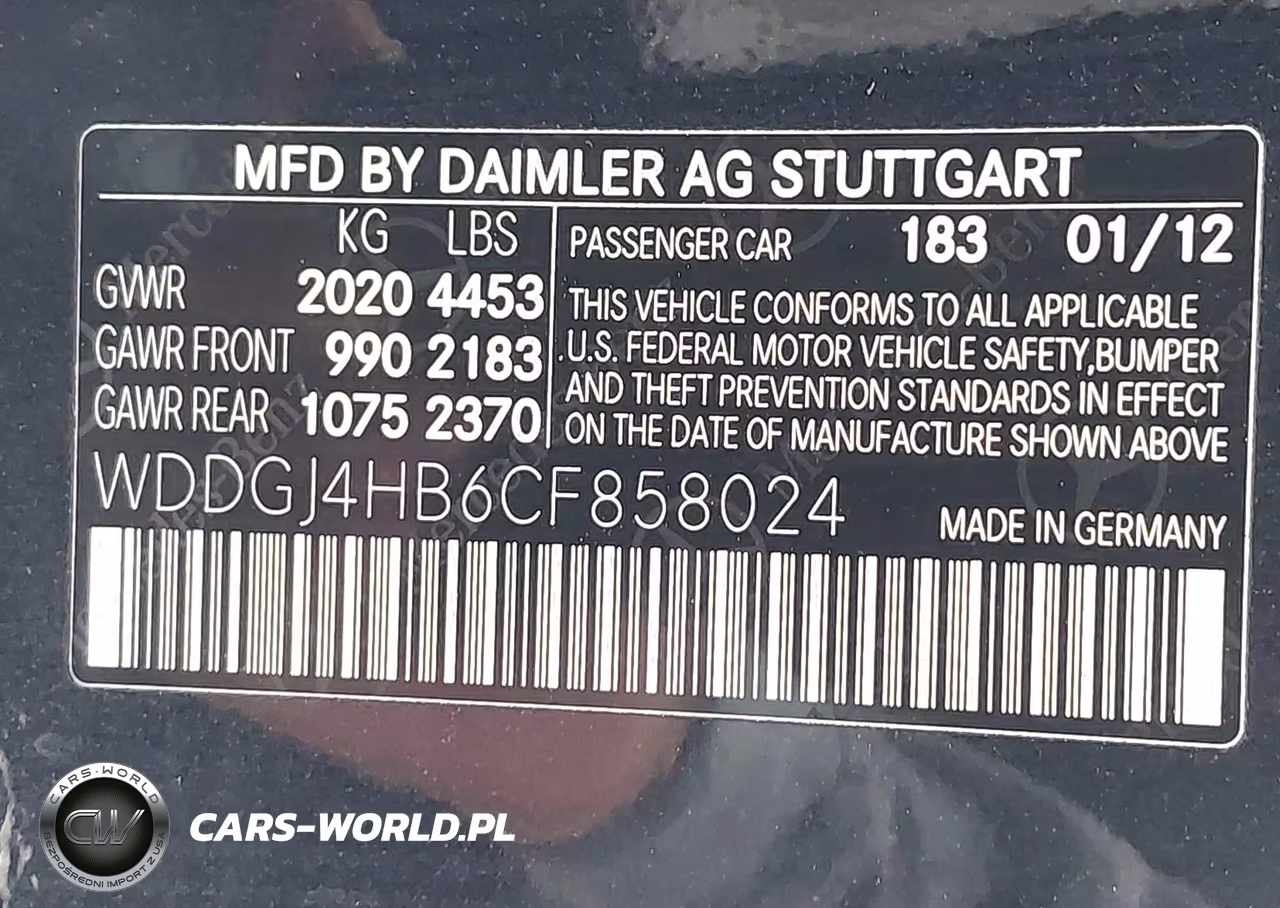 2012 Mercedes-Benz C 250 VIN:WDDGJ4HB6CF858024 - 9