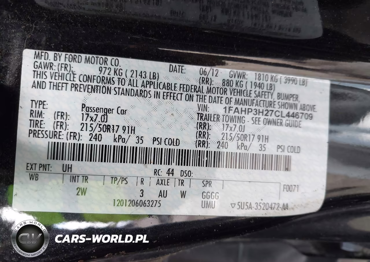 2012 Ford Focus Sel VIN:1FAHP3H27CL446709 - 9