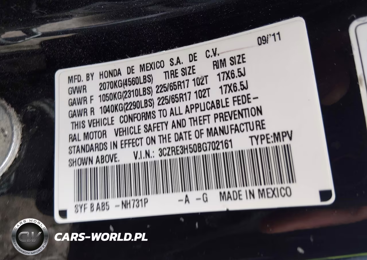 2011 Honda Cr-V Ex VIN:3CZRE3H50BG702161 - 9