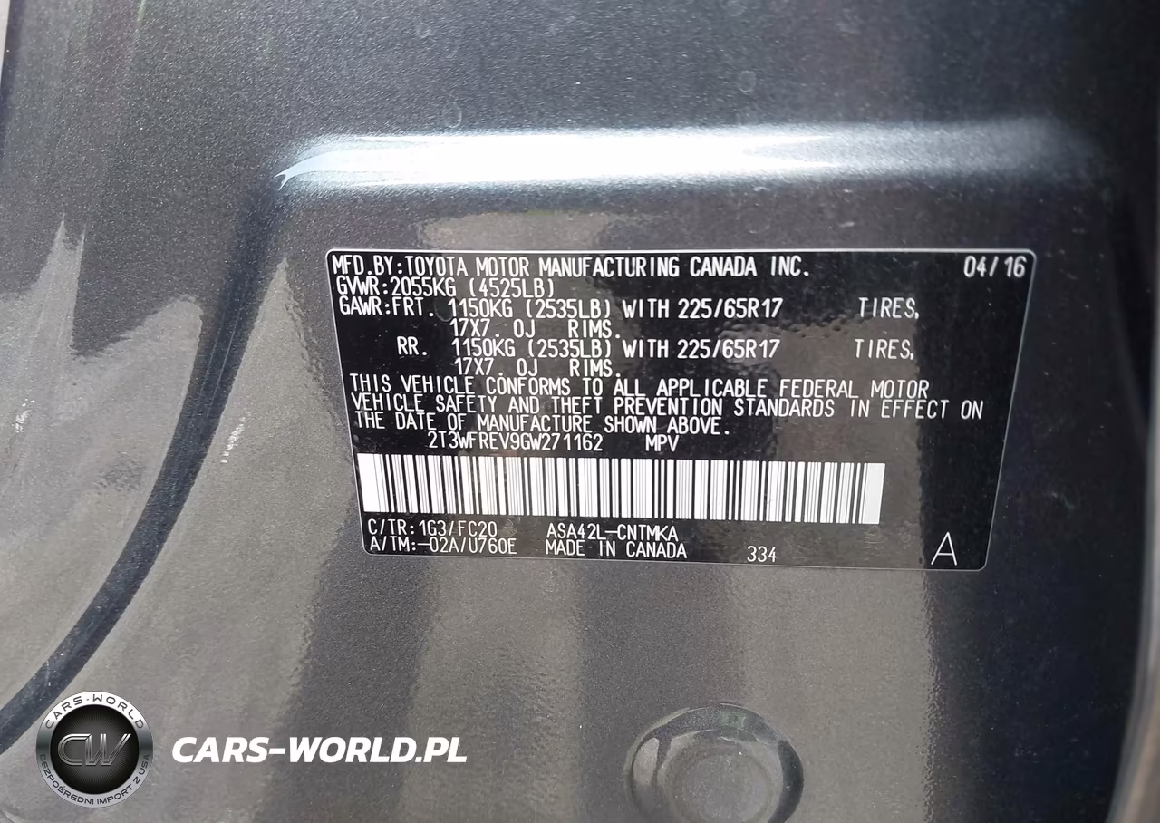 2016 Toyota Rav4 Xle VIN:2T3WFREV9GW271162 - 9