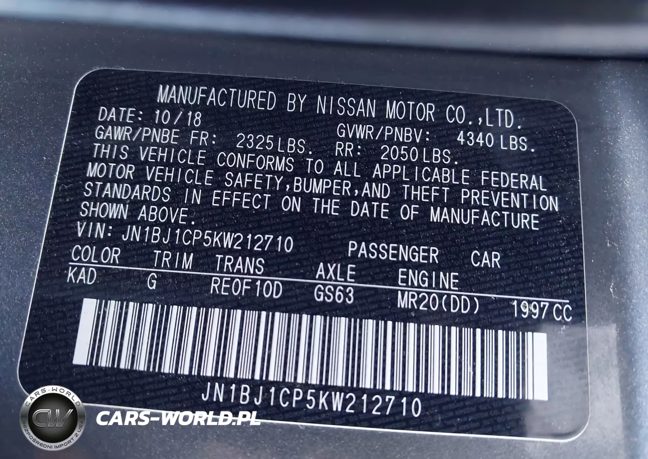 2019 Nissan Rogue Sport S VIN:JN1BJ1CP5KW212710 - 9