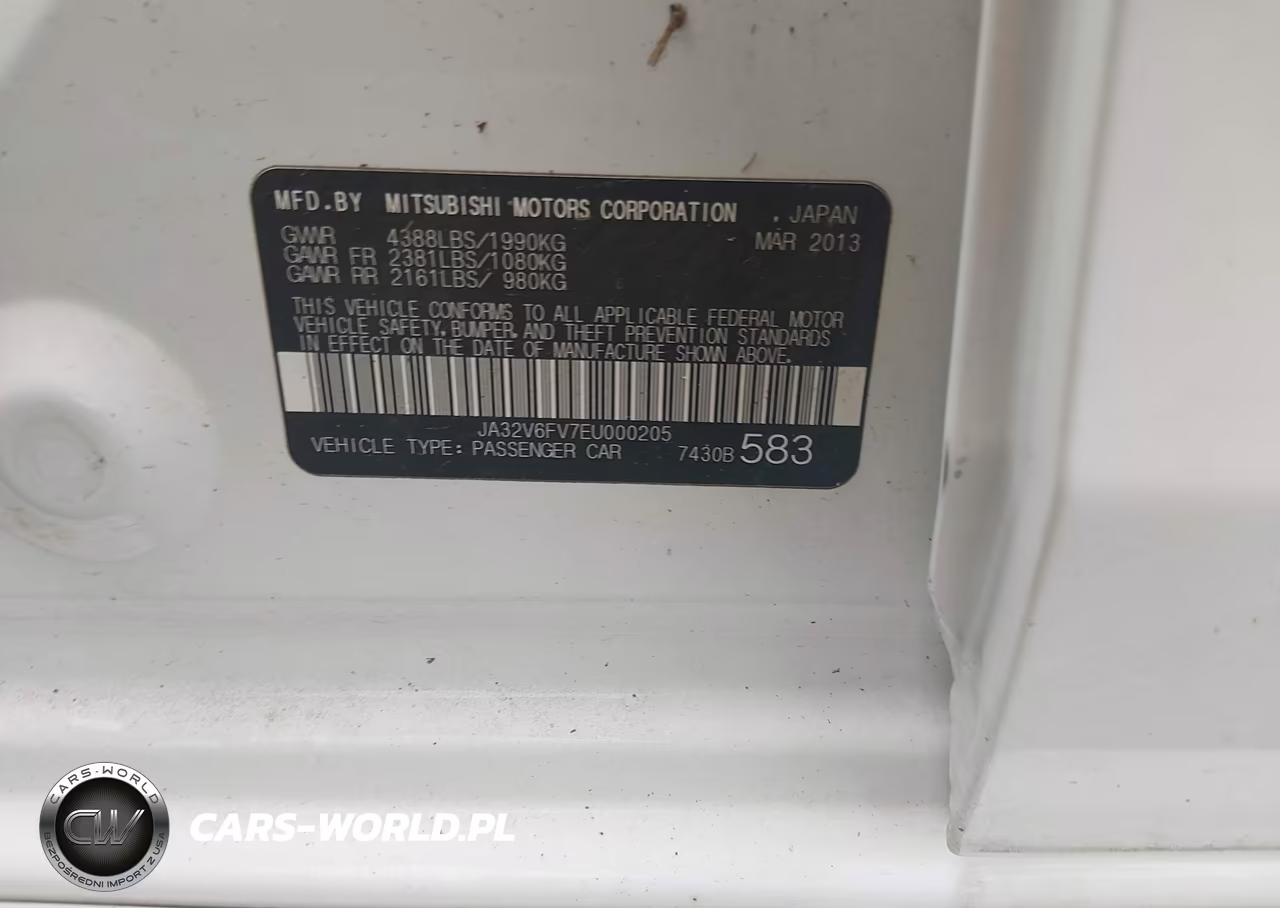 2014 Mitsubishi Lancer Ralliart VIN:JA32V6FV7EU000205 - 9