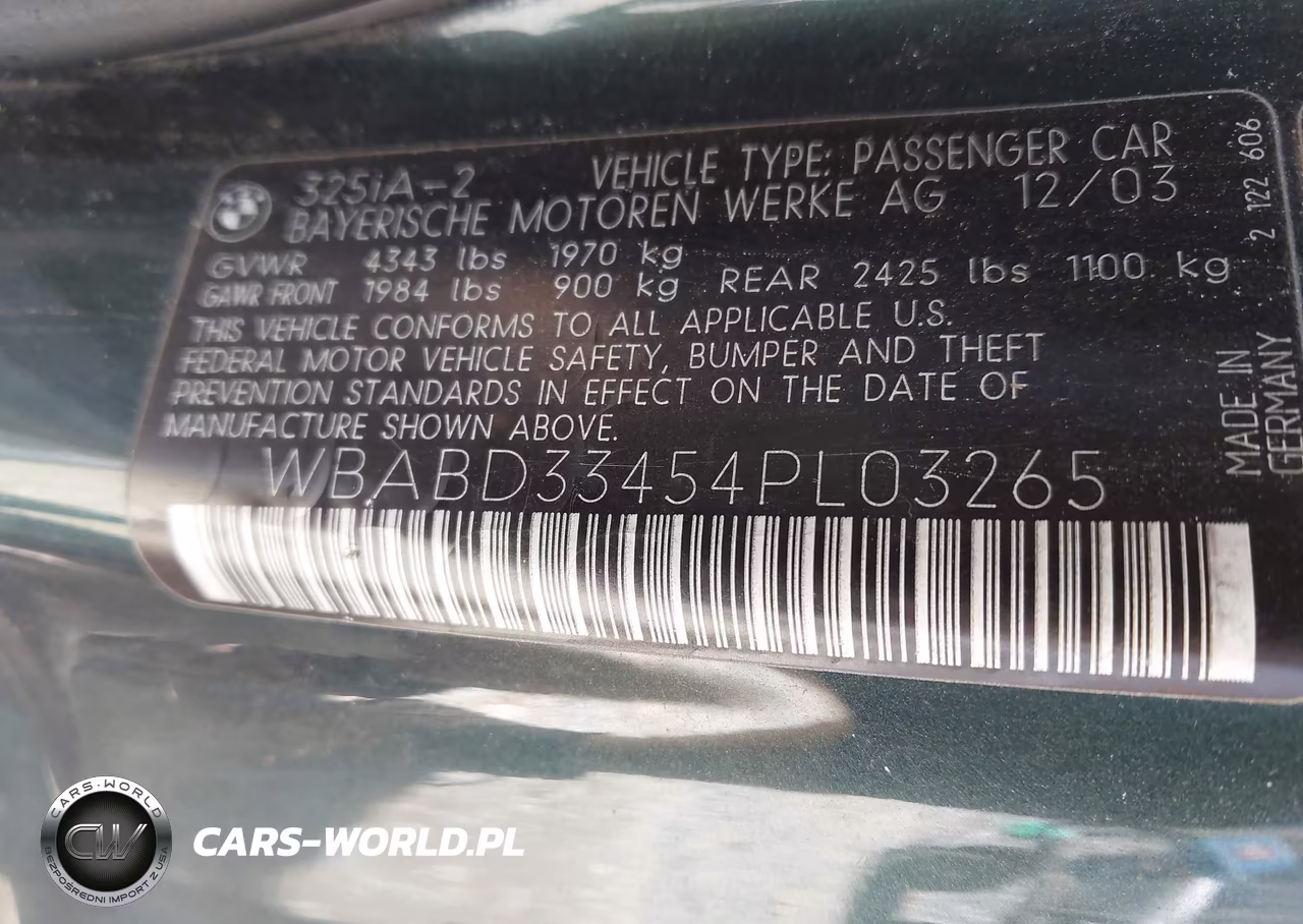 2004 BMW 325Ci VIN:WBABD33454PL03265 - 9
