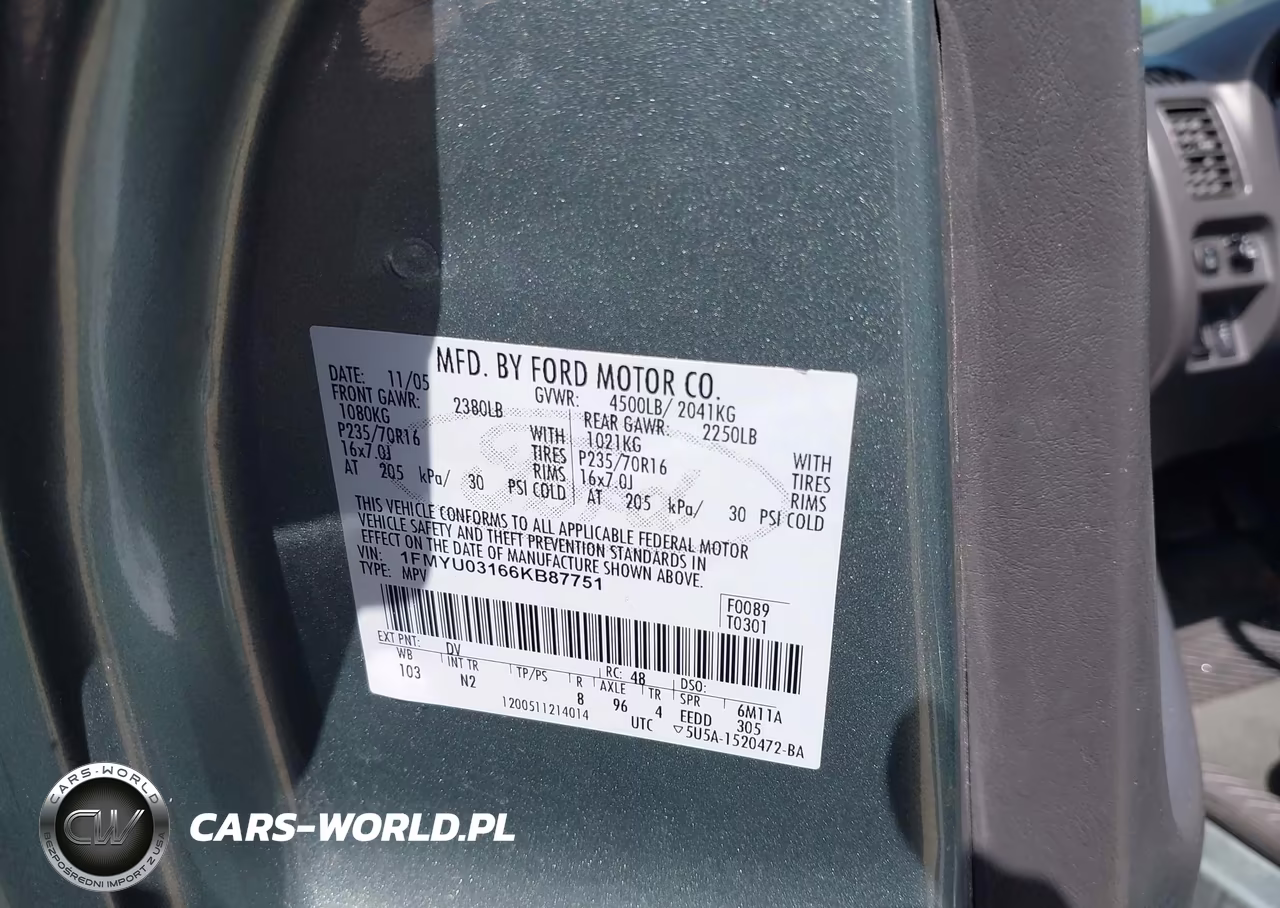 2006 Ford Escape Xlt-Xlt Sport VIN:1FMYU03166KB87751 - 9