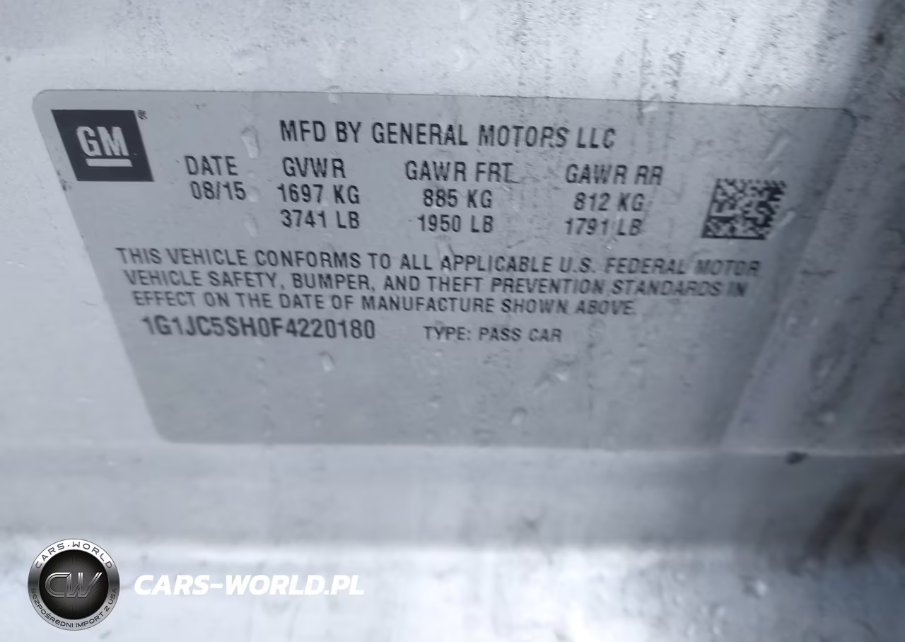 2015 Chevrolet Sonic Lt Auto VIN:1G1JC5SH0F4220180 - 9