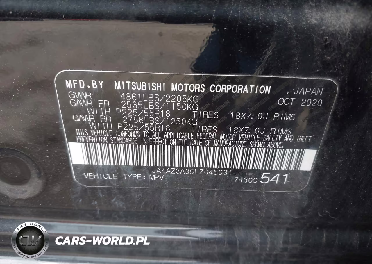 2020 Mitsubishi Outlander Es 2.4 S-Awc-Le 2.4 S-Awc-Se 2.4 S-Awc-Sel 2.4 S-Awc-Sp 2.4 S-Awc VIN:JA4AZ3A35LZ045031 - 9