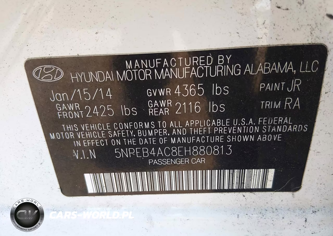 2014 Hyundai Sonata Gls VIN:5NPEB4AC8EH880813 - 9