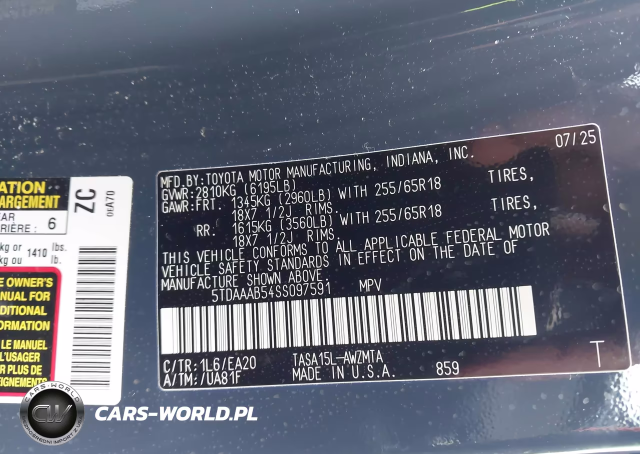 2025 Toyota Highlander VIN:5TDAAAB54SS097591 - 9