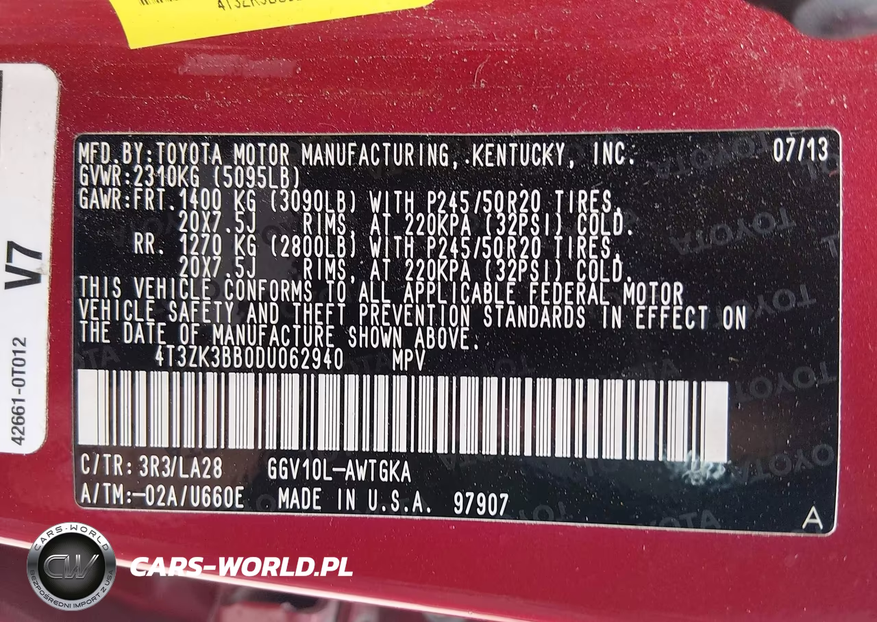 2013 Toyota Venza Xle V6 VIN:4T3ZK3BB0DU062940 - 9