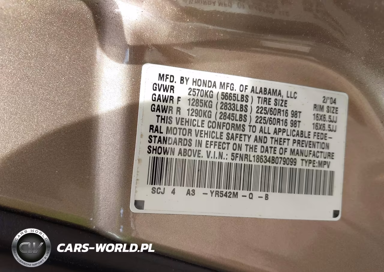 2004 Honda Odyssey Ex VIN:5FNRL18634B079099 - 9