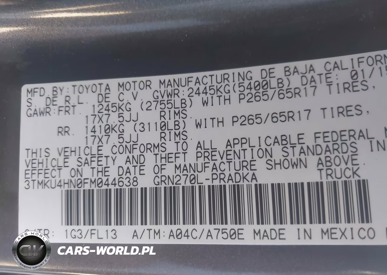 2015 Toyota Tacoma Prerunner V6 VIN:3TMKU4HN0FM044638 - 9