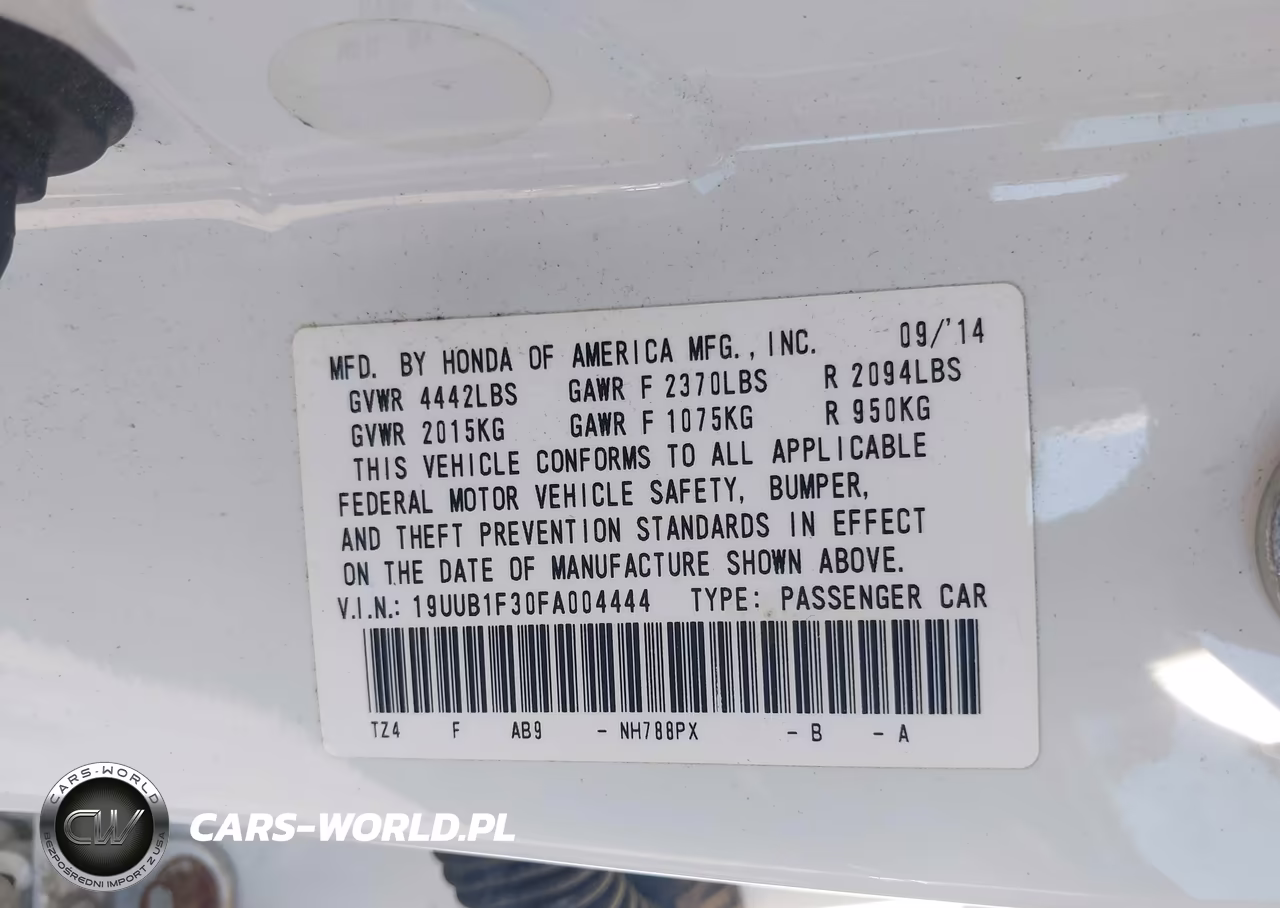 2015 Acura Tlx VIN:19UUB1F30FA004444 - 9