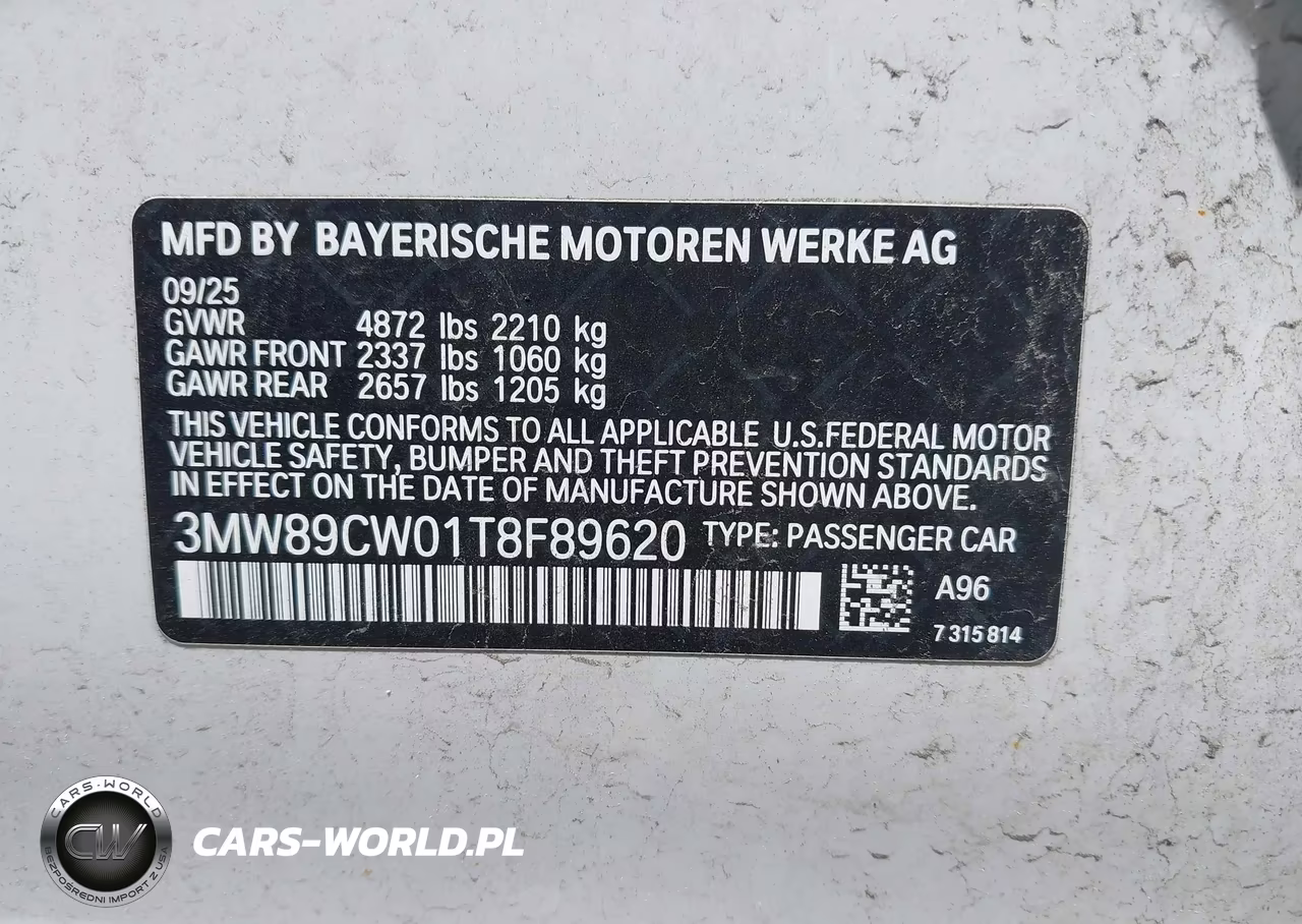 2026 BMW 330I xDrive Na VIN:3MW89CW01T8F89620 - 9