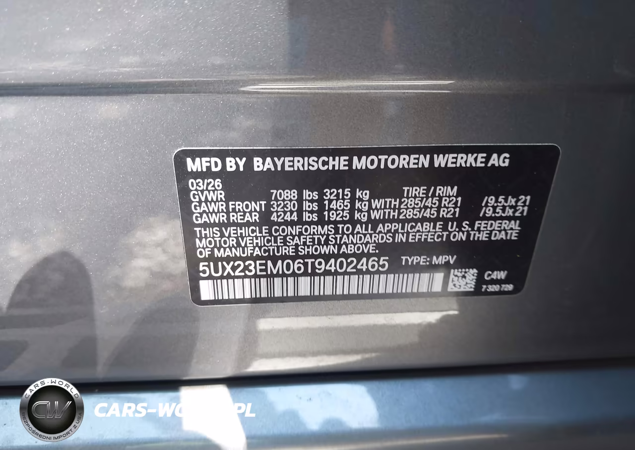 2026 BMW X7 xDrive40I VIN:5UX23EM06T9402465 - 9