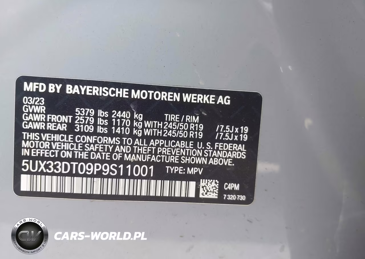 2023 BMW X4 xDrive30I VIN:5UX33DT09P9S11001 - 9