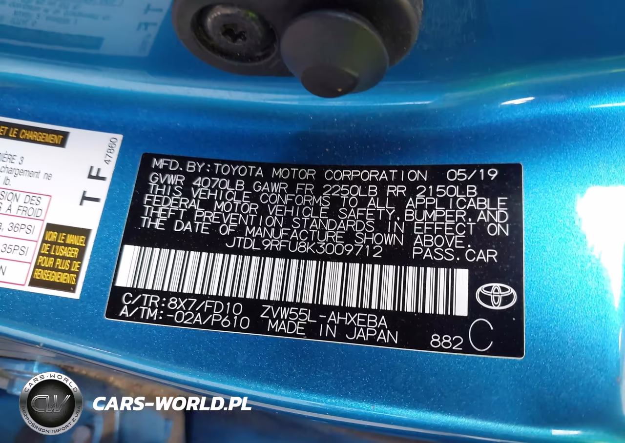 2019 Toyota Prius Le VIN:JTDL9RFU8K3009712 - 9