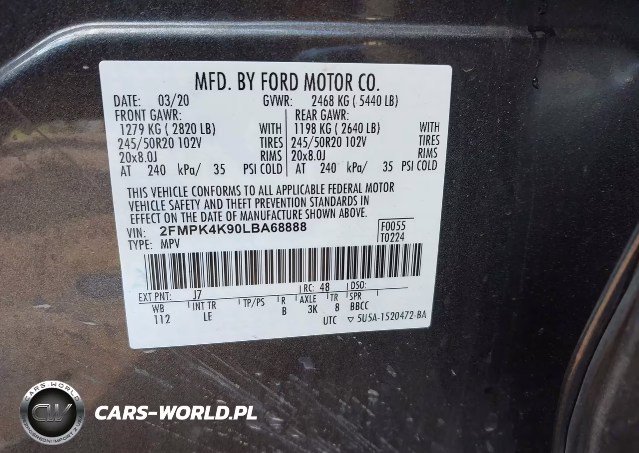 2020 Ford Edge Titanium VIN:2FMPK4K90LBA68888 - 9