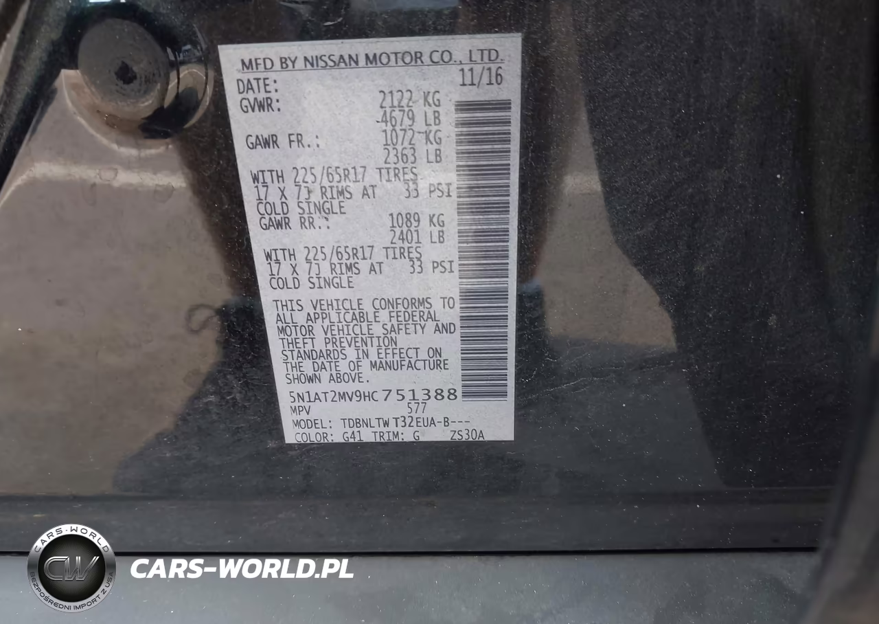 2017 Nissan Rogue Sv VIN:5N1AT2MV9HC751388 - 9
