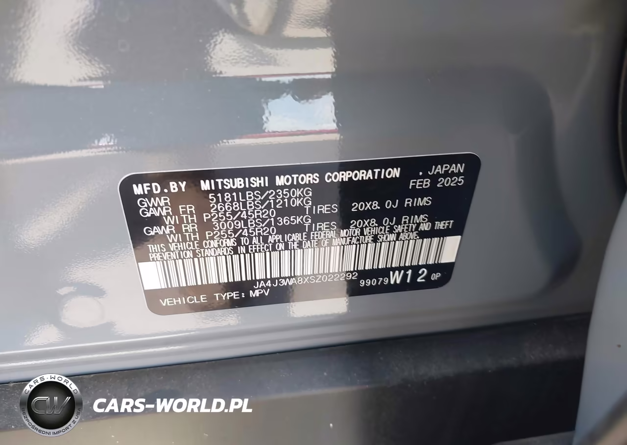 2025 Mitsubishi Outlander Sel 2.5 2Wd VIN:JA4J3WA8XSZ022292 - 9