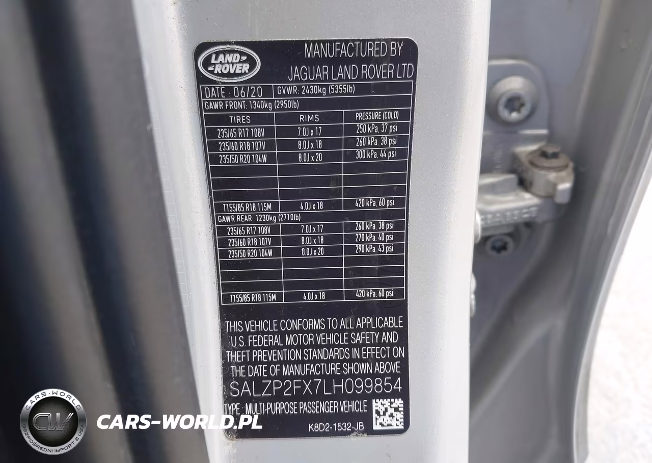 2020 Land Rover Range Rover Evoque Se VIN:SALZP2FX7LH099854 - 9
