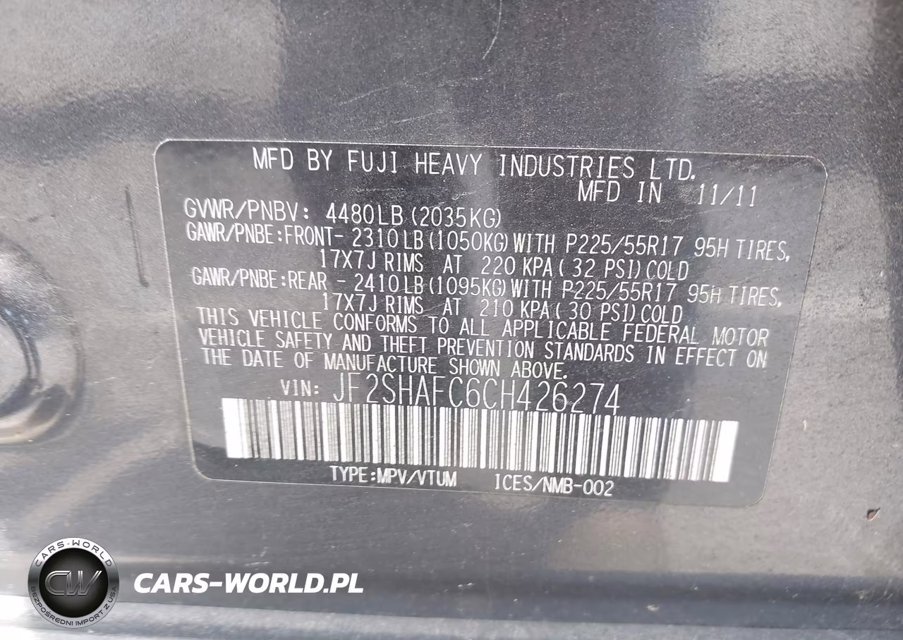 2012 Subaru Forester 2.5X Limited VIN:JF2SHAFC6CH426274 - 9