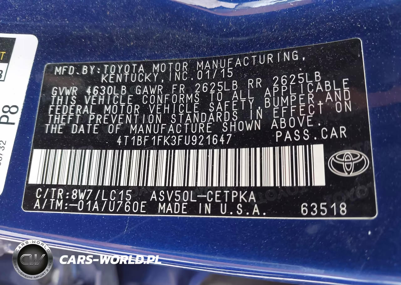 2015 Toyota Camry Xse VIN:4T1BF1FK3FU921647 - 9
