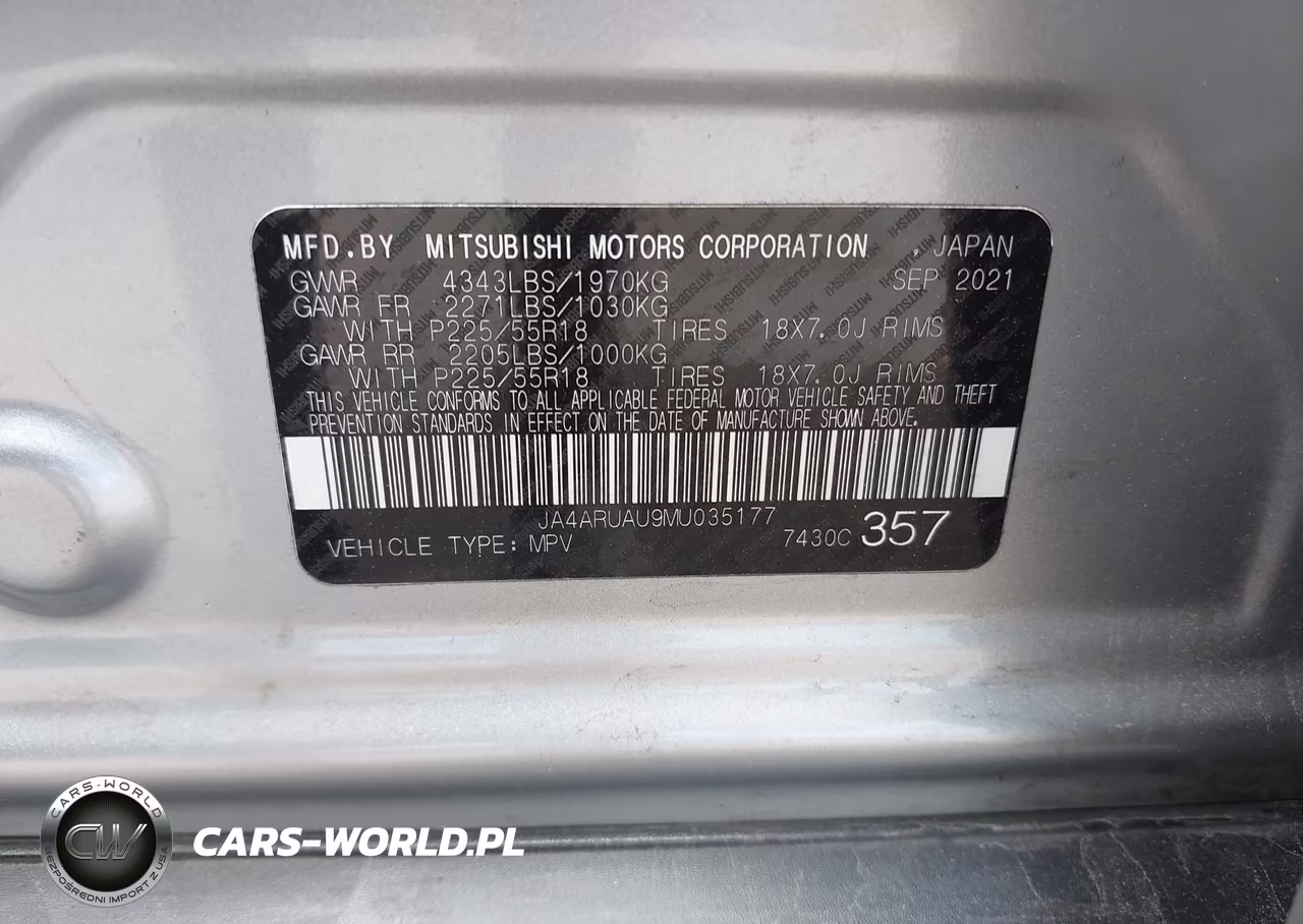 2021 Mitsubishi Outlander Sport 2.0 Es Awc VIN:JA4ARUAU9MU035177 - 9